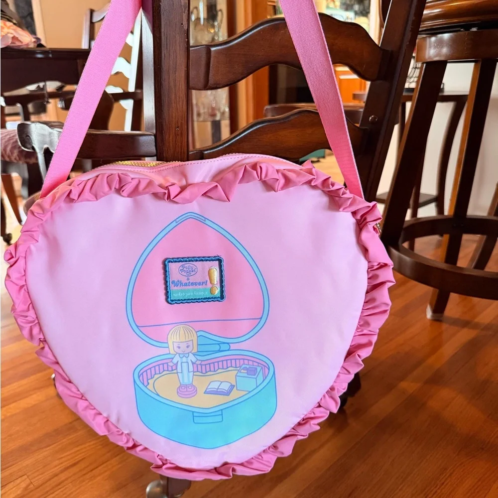 Polly Pocket Oversized Pink Heart Shaped Padded Nylon Bag - Picture 3 of 8
